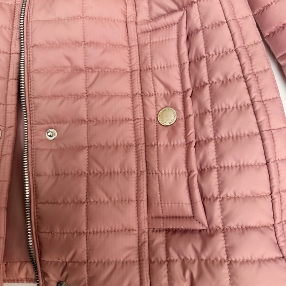 London Fog Hooded Box Quilt Puffer Coat Hooded Pink Size SP NWOT Beautiful - Picture 9 of 9